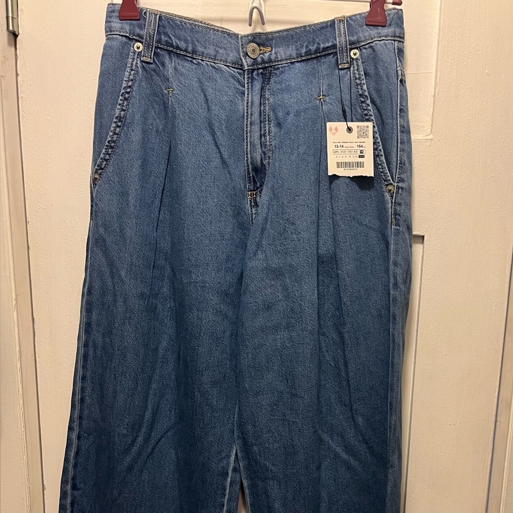 Zara Wide Leg Denim Pant NWT